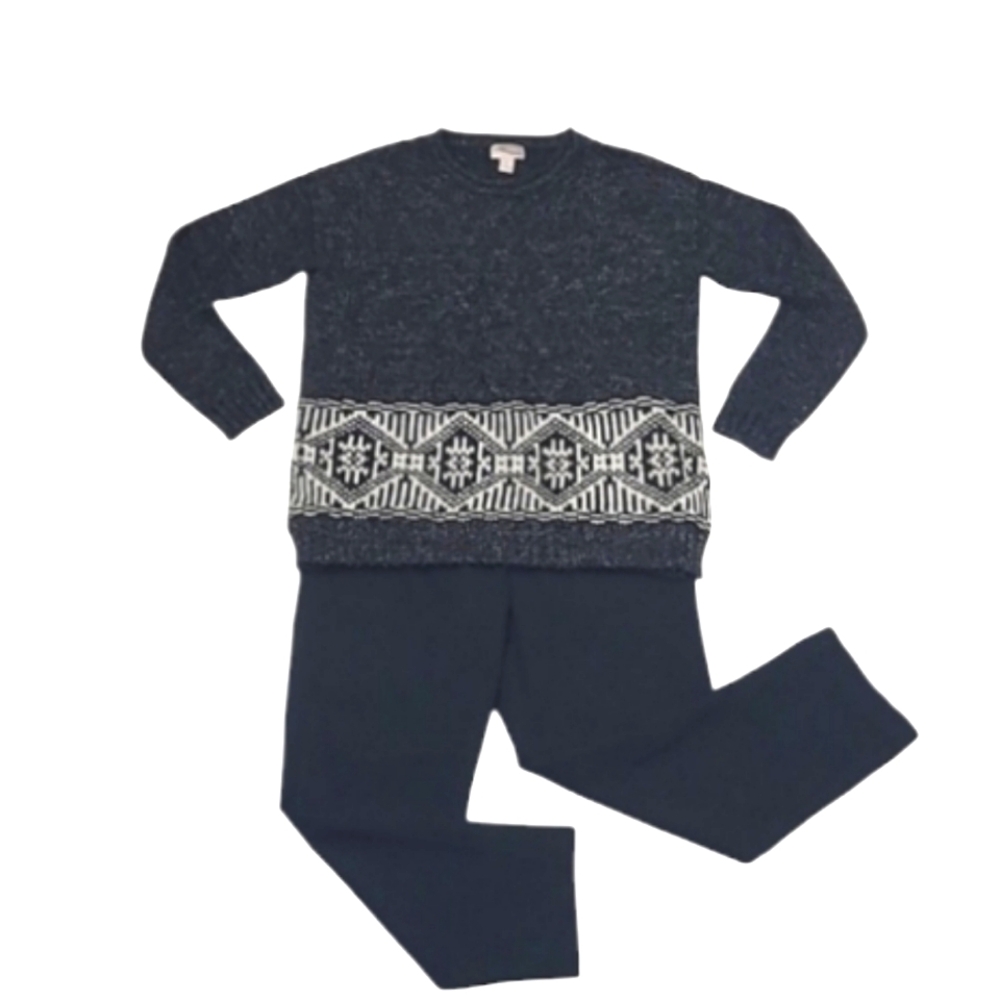 Forever 21 Nordic Fair Isle Sweater Cable Knit Textured Wool Blend Cozy Pullover